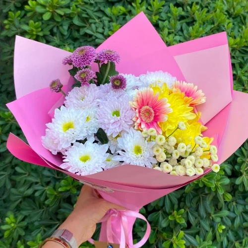 Krizantem ve Gerbera Buketi